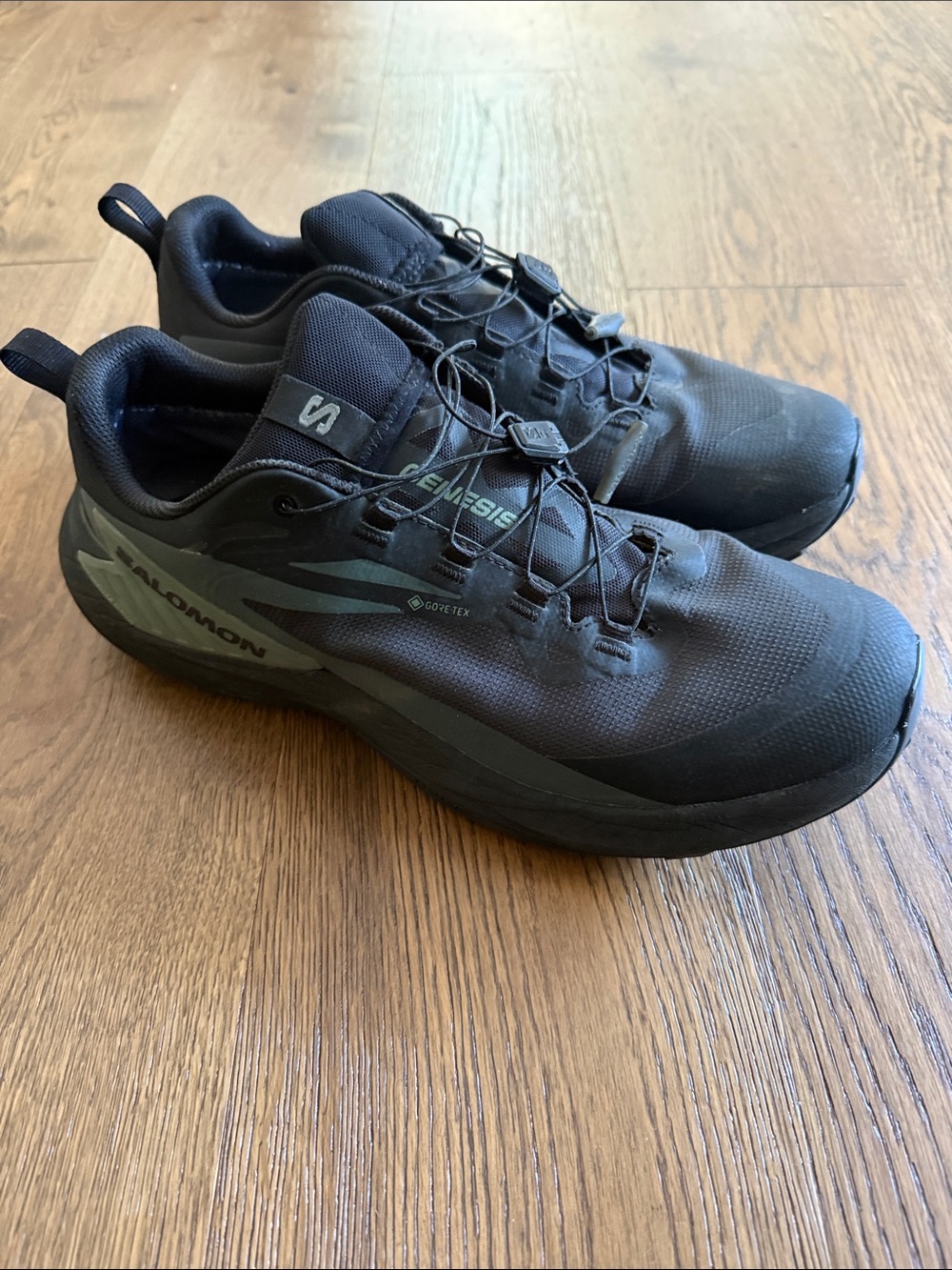 Salomon Men's Black Trail Running Shoes with Dark Gray Accents